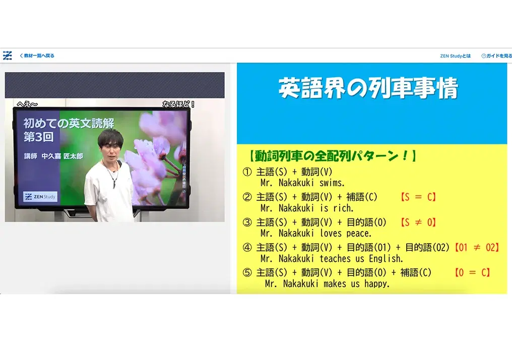 プロフェッショナル講師による高品質な授業風景