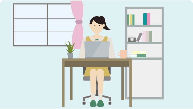 オンライン通学コースのイメージイラスト