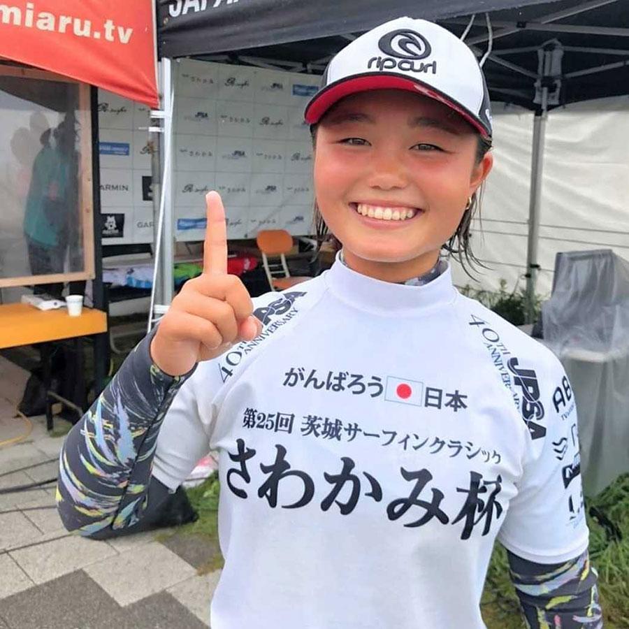 松岡亜音さん　JPSAショートボード第3戦<br />「第25回茨城サーフィンクラシック さわかみ杯」優勝・公認プロ資格獲得