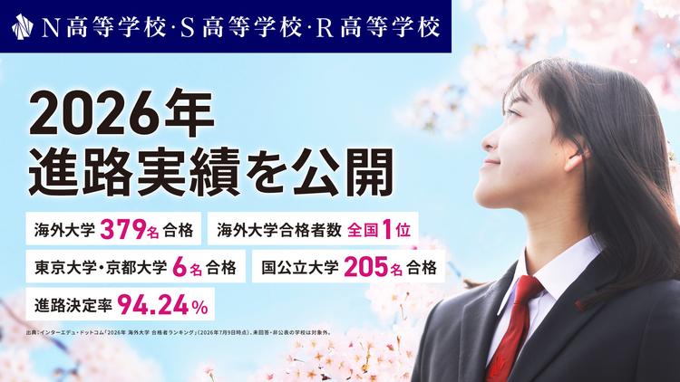 海外大学合格が379名で全国1位。東大・京大へ6名が合格。<br> 難関大・専門学校・就職など多様な進路を実現のサムネイル