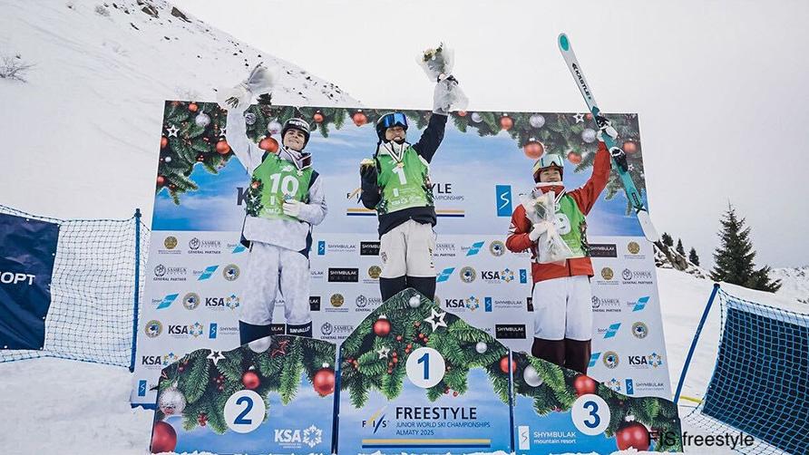 S高・2年 中原旺助さんが「FISフリースタイルスキージュニア世界選手権大会」<br>モーグル種目男子部門で優勝